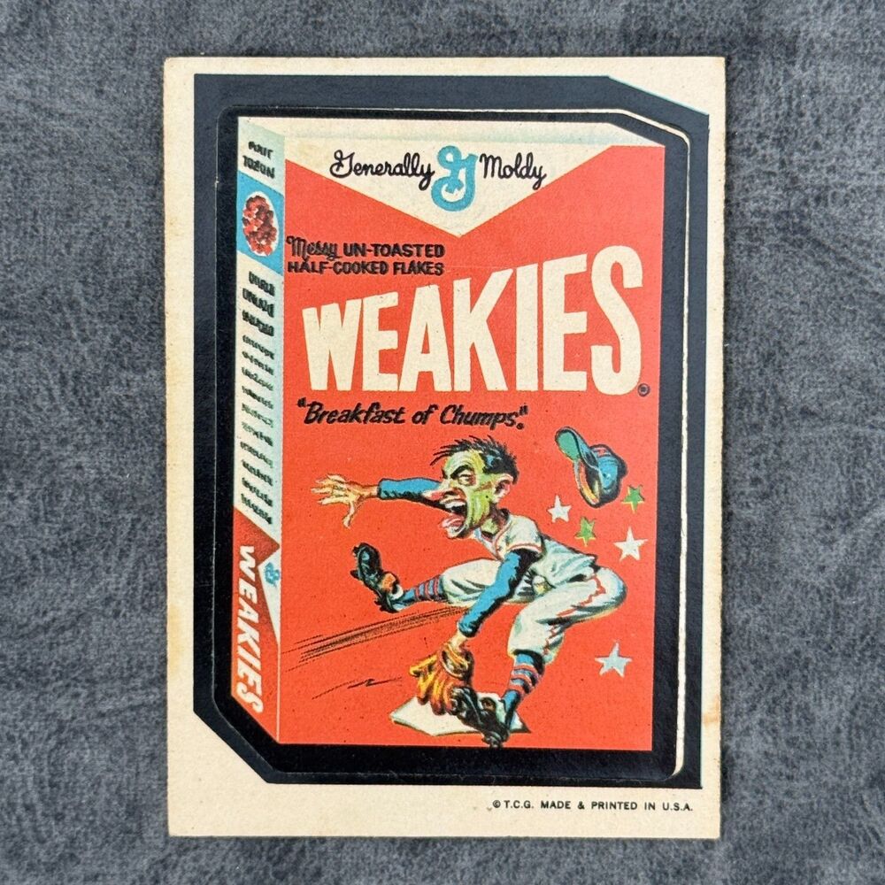 Vintage Topps Wacky Packages Die Cut Card Sticker Weakies Breakfast of Chumps
